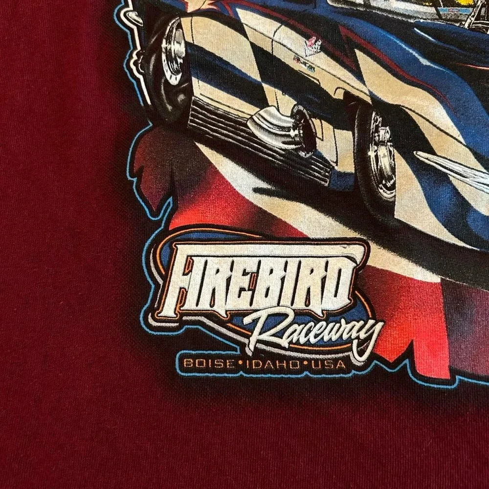 SOLD Gildan burgundy red racing graphic tee 2XL - Picture 4 of 6